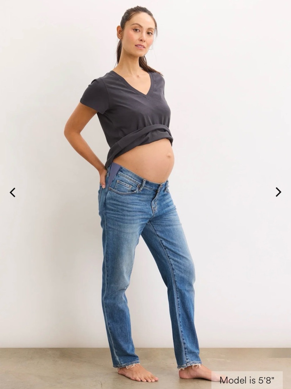 Hatch Women's Boyfriend Jeans in Medium Blue Wash